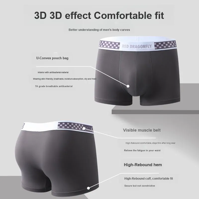RED DRAGONFLY Cotton Panties Men's 3 Pack Gift Box Set-3