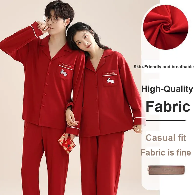 XIAFENYAN Pajama Set Unisex Red-1