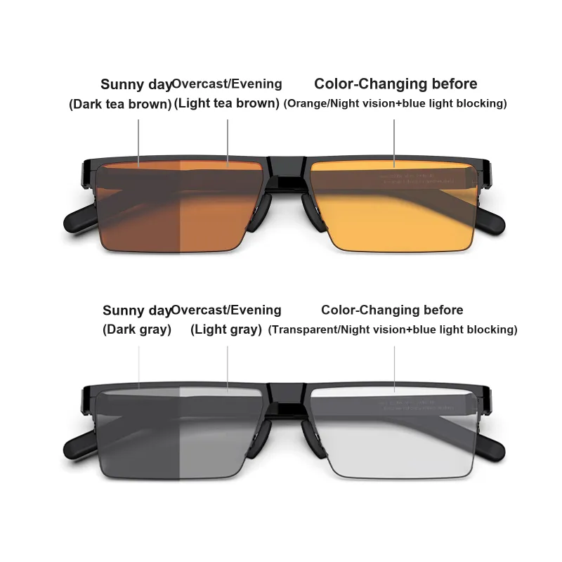 MID Plate And Metal Square Sunglasses Unisex Black-1