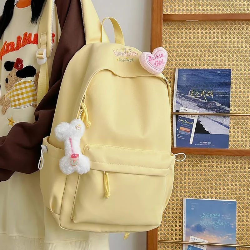 Single Warehouse Nylon Backpack Women's White/Pink/Yellow/Green/Purple/Black-15