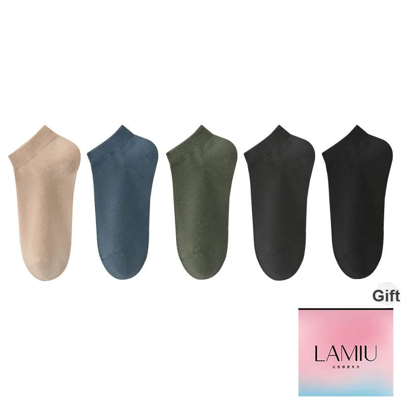 Lan Miao No Show Socks Men's Shopping Bag 5 Pack-15
