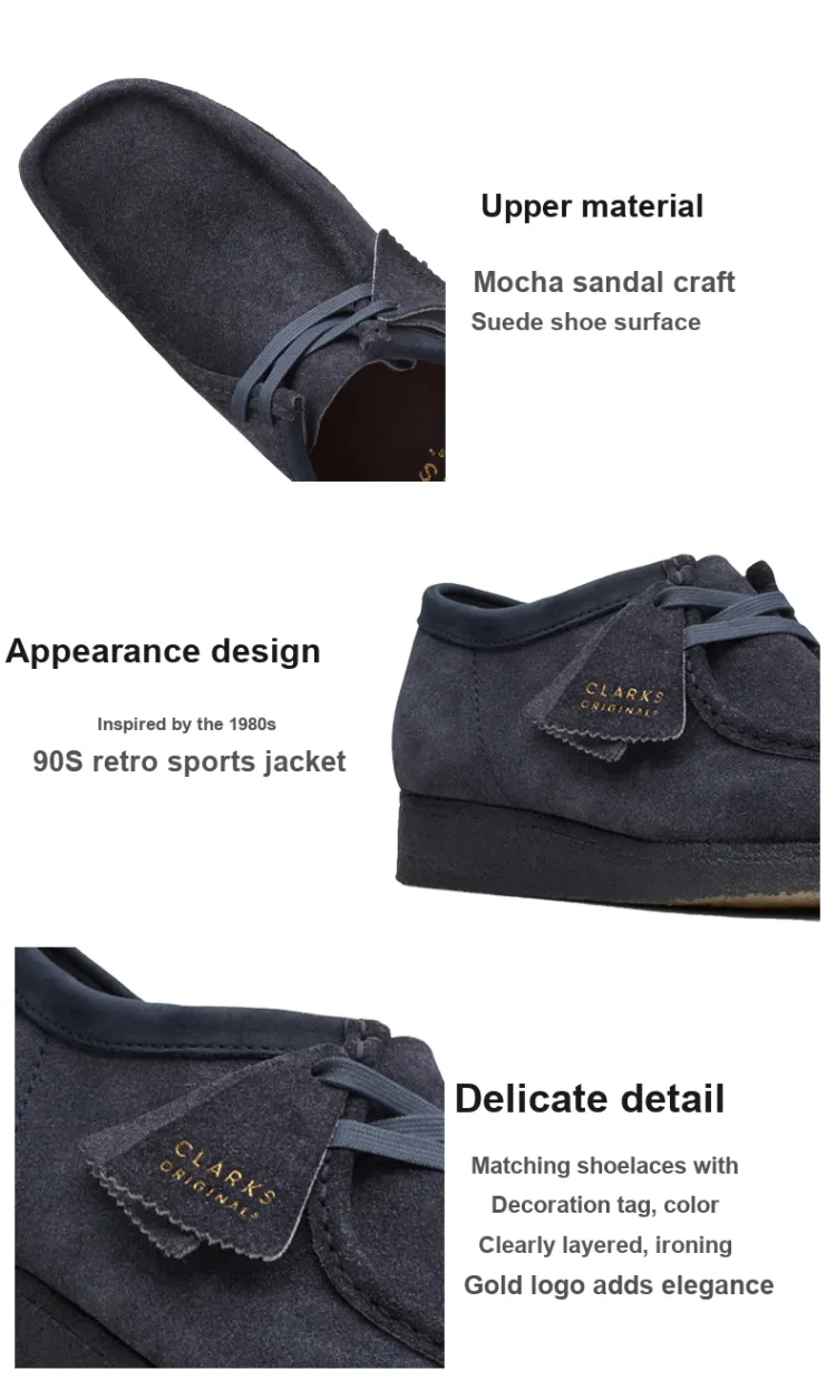 Clarks Originals Wallabee Boot Ink Hairy Suede Ink Blue US M Clarks Originals Wallabee Boot Ink Hairy Suede Ink Blue US M