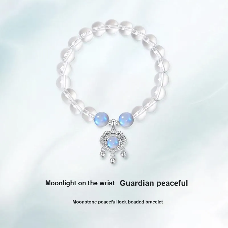 PARAS KORS S925 Silver With Zircon Moonstone Bracelets Women's-2