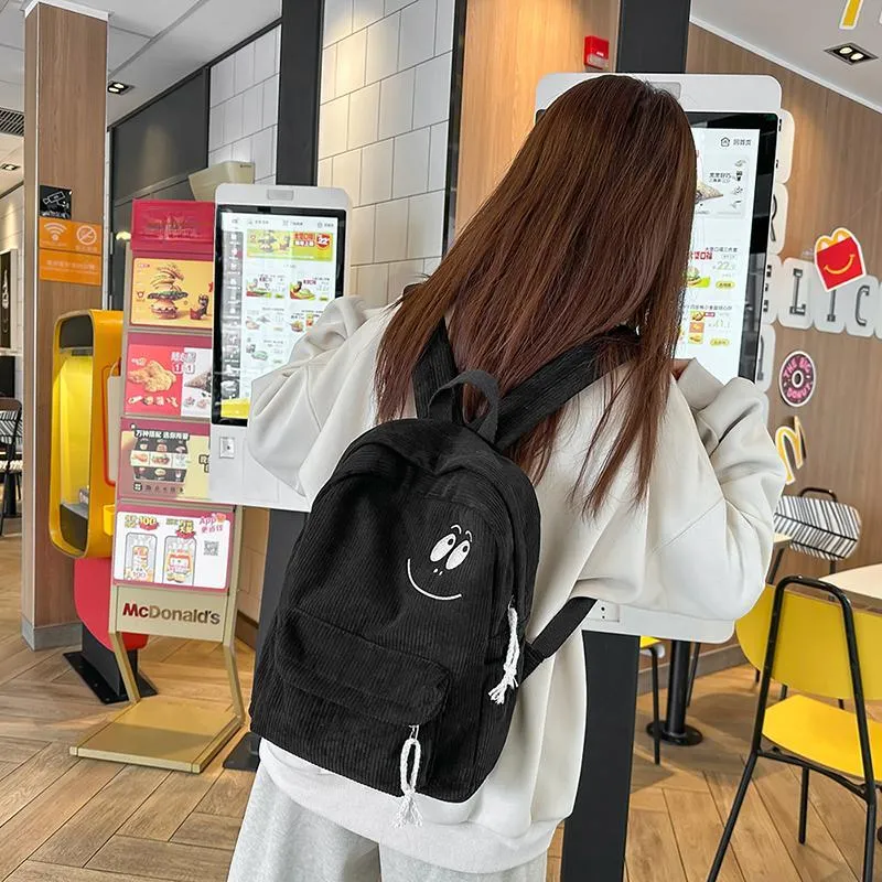 Yalu Nylon Backpack Regular Unisex Black/White/Green/Dark Brown-1