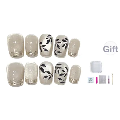 JIDUOMENG Китайский стиль Magic Mirror Французский HAND DRAWN Бамбук Кошачий глаз Съемный False Nail