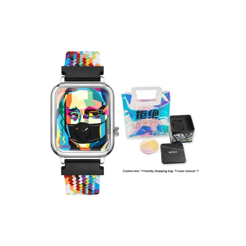 MITICO Кварцевый механизм Ткань Ремешок Часы Унисекс Черный циферблат