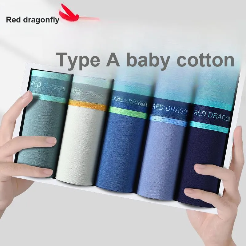 RED DRAGONFLY Cotton Panties Men's 4 Piece Gift Box Sets-4