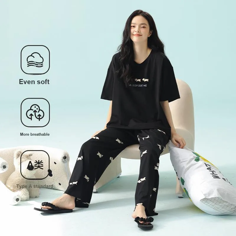XIAFENYAN Pajama Set Women's Black-3