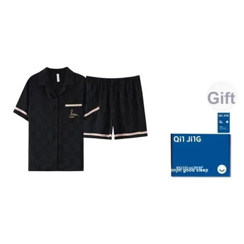 Qin Jing Элегантный черный Женские пижамные комплекты