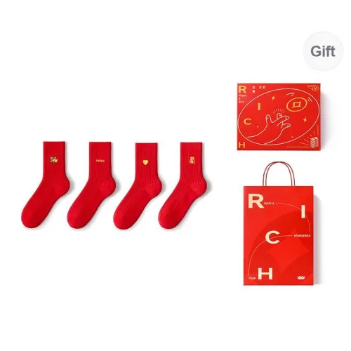 Primeet Mid Calf Socks Unisex Box 4 Pack