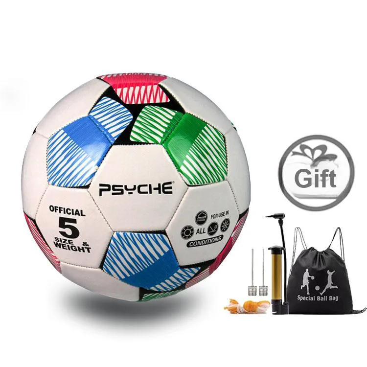 PSYCHE Size 5 Soccer PVC Machine Stitched Soccer Ball Unisex-2