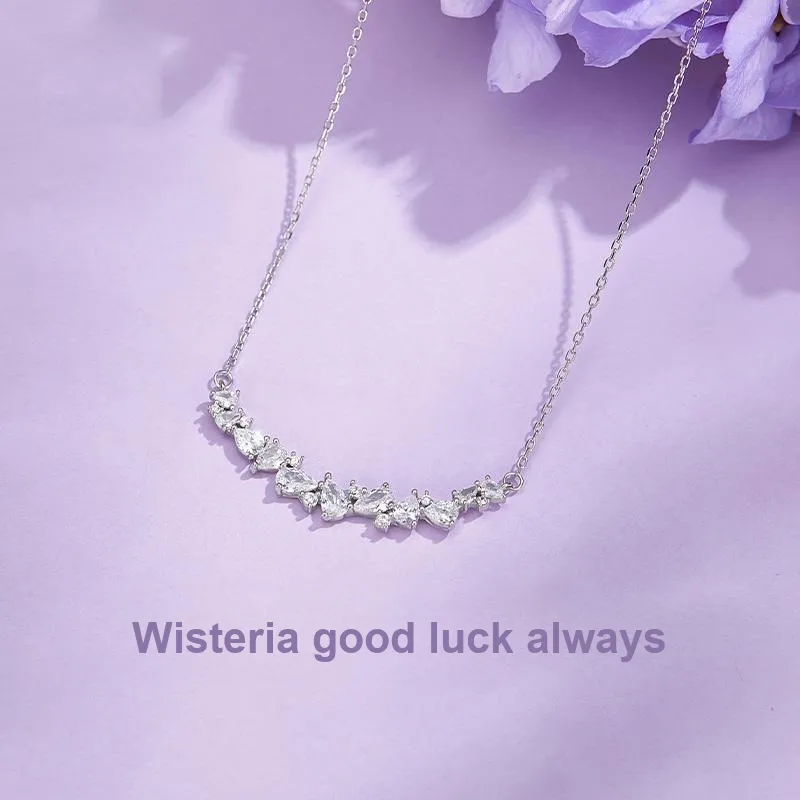 MAGICPOLE Sterling Silver With Zircon Necklaces Women's Silver-3