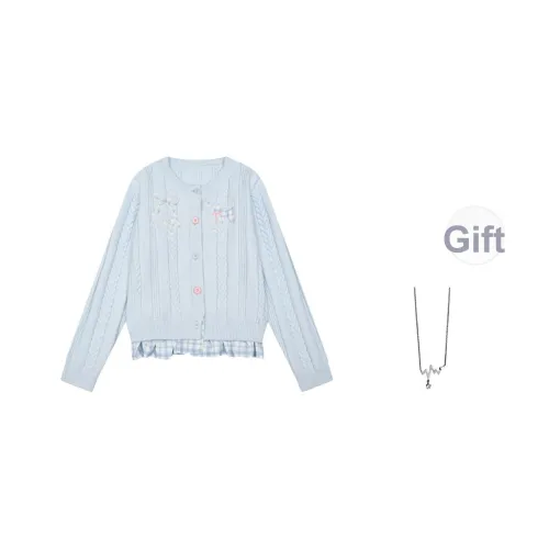 Giyu Светло-синий с ожерельем женский трикотаж