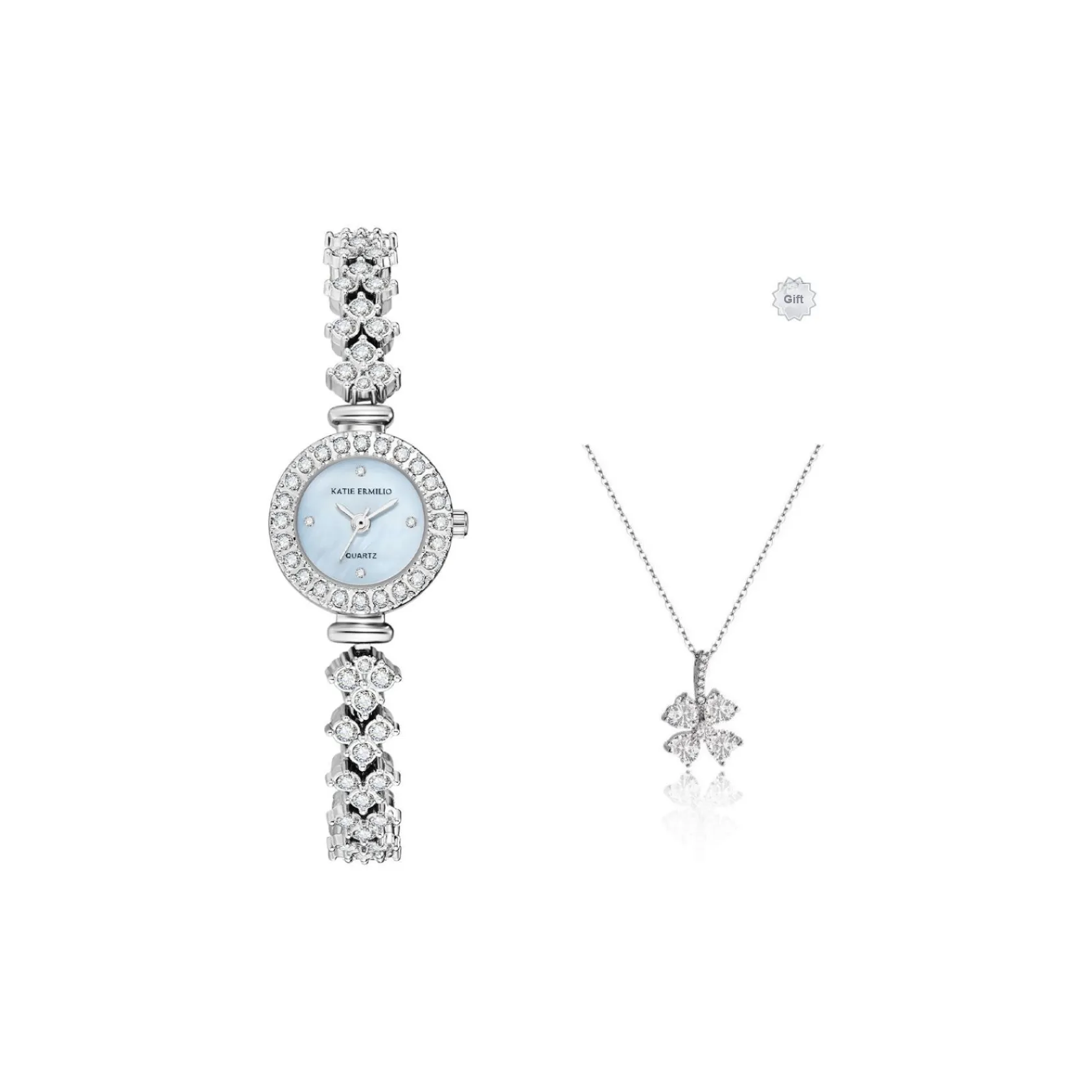 Katie Ermilio Наручные часы Кварцевый механизм Матиальная раковина Циферблат часов Цвет Женские часы Коробка признания в любви