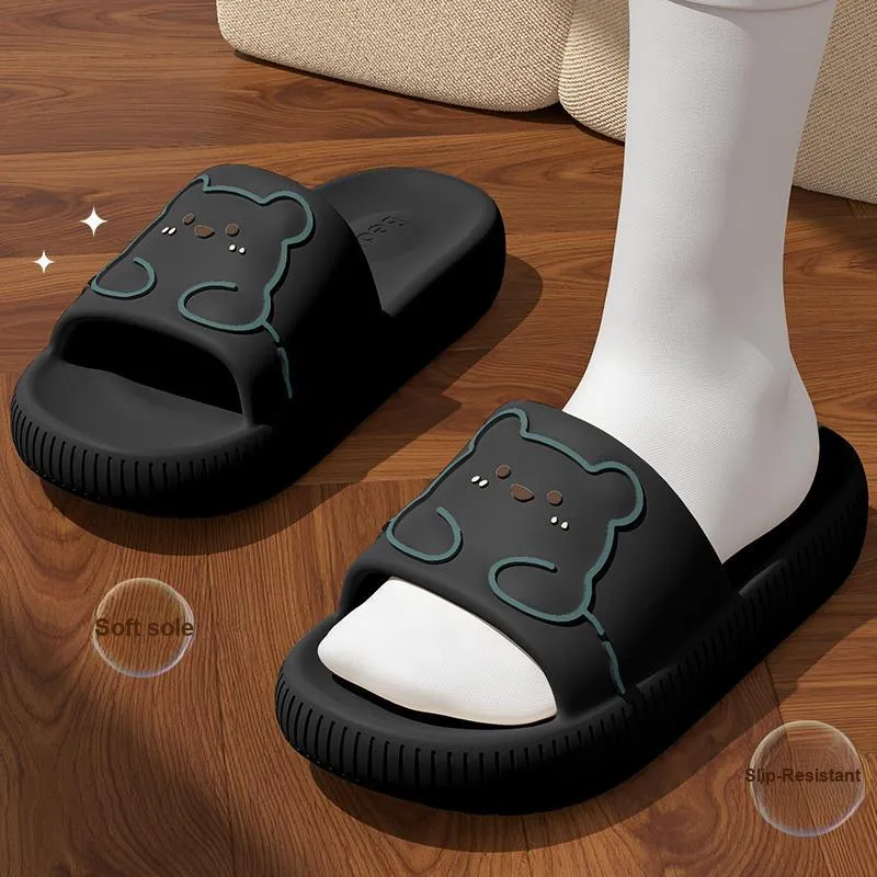 LUNNIFEIYA Cute Bear Slippers Summer Outerwear Platform Squashy And Bouncy Feeling EVA Slip Resistant Seaside Sandals-12