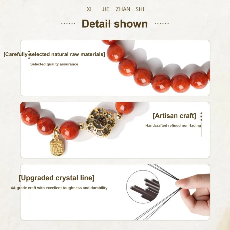 YUANYUANRUYI South Red Agate Bracelets Unisex-2