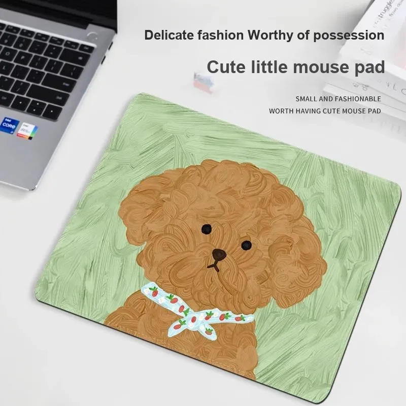 Beams Cute Puppy Small Size Computer Desk Pad Gaming Mat Slip Resistant Edge Trimmed Thickened Esports Mouse Pads-3