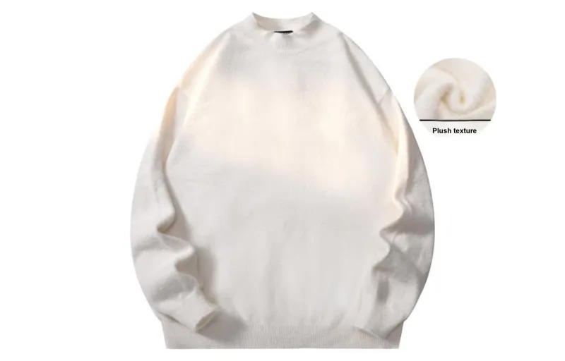 ZMOH Plain Net Series Sweaters Unisex-3