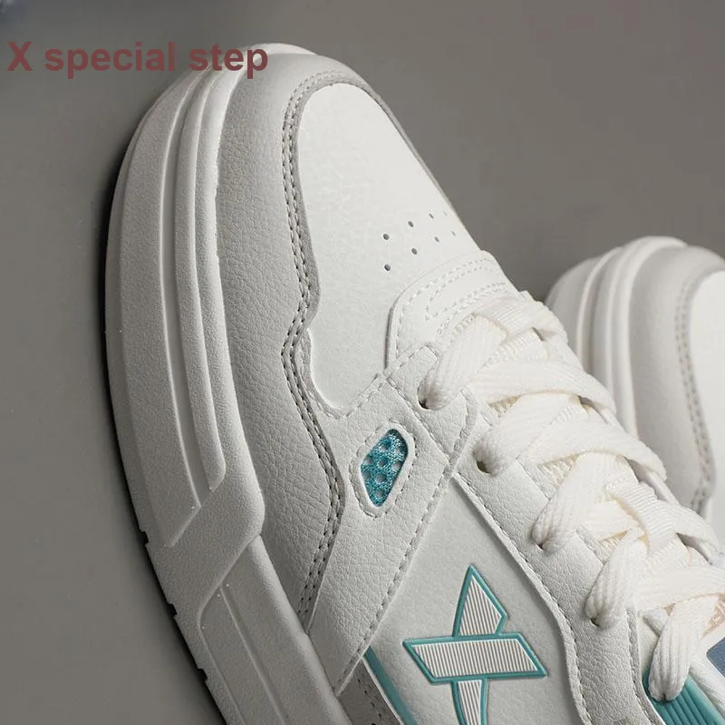 XTEP Street Play Collection Anti-Slip And Wear-Resistant Lightweight Low-Top Skateboard Shoes Men's White Gray Blue-6