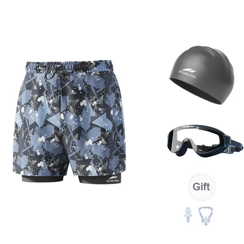 DOUBLEFISH Swimming Sets Polyester Elastane Beach Pool Snorkeling Men's-12