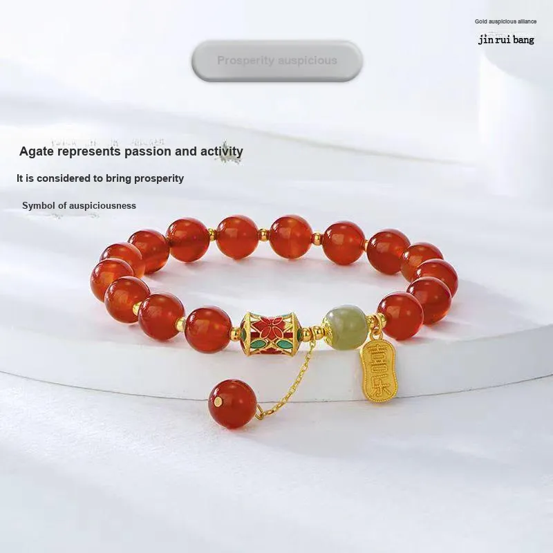 Jin Ruibang Natural Agate Jade Bracelets Women's-1