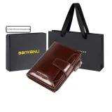Coffee-Bifold (Oil Wax Top Grain Leather)-Anti-Skimming