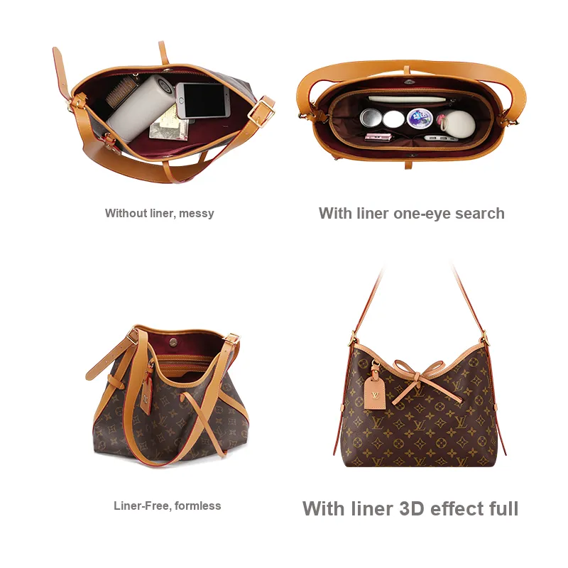 Tide Tribute Silk Medium Bag With Lightweight Lining, Smooth Storage & Organization Women's Coffee, Beige-4