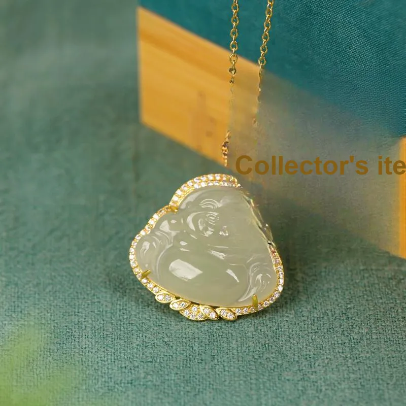 Xiaoyinjiang Necklaces Pale Greenish White Jade Women's-3