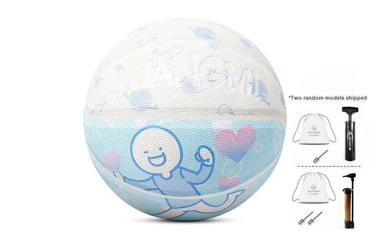 Kuangmi x XIAOLANTONGXUE PU Basketball Blue White Size 7 Ball Training Unisex-1