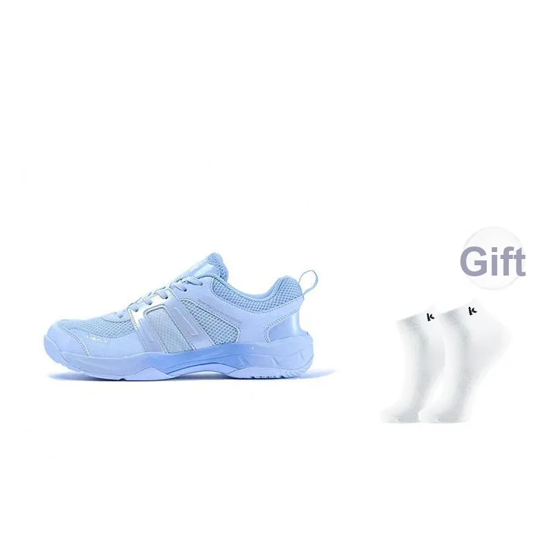 Kawasaki Cushioning Coverage Low Top Badminton Shoes Unisex White Rainbow-6