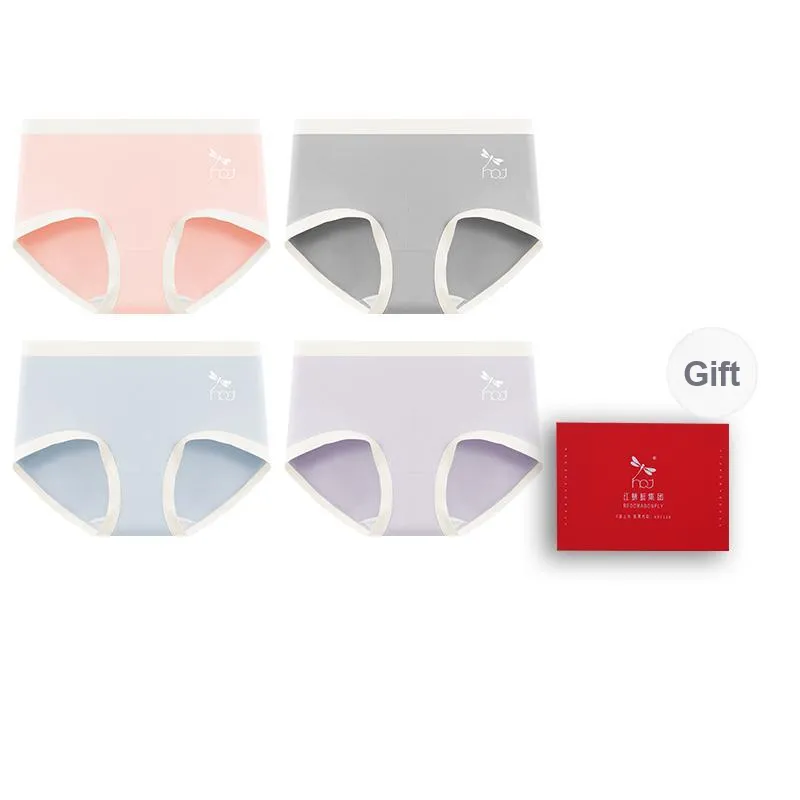 RED DRAGONFLY Cotton Panties Women's 4 Piece Gift Box Sets-11