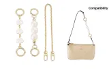 Gold-Tone Extender Chain 40cm+Camellia 15cm+Pearl 15cm