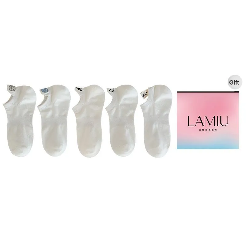 Lan Miao No Show Socks Unisex Shopping Bag 5 Pack-16