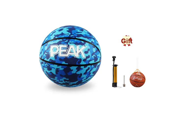 PEAK Rubber Basketball Rose Red Blue Size 7 Training Unisex-1