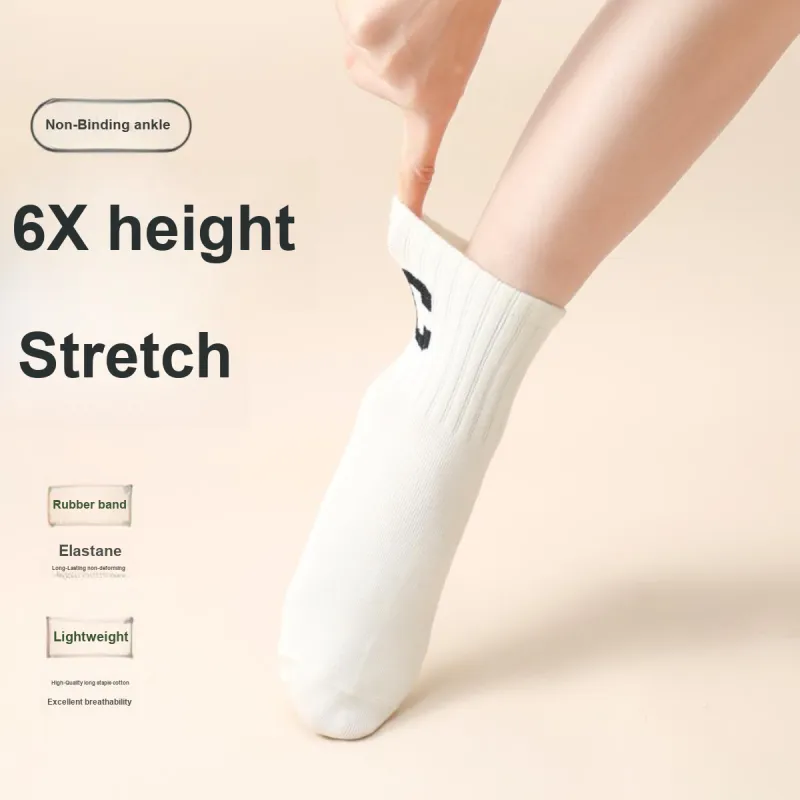 Cotton Shopping Mid Calf Socks Women's 6 Pack Mixed Color-6