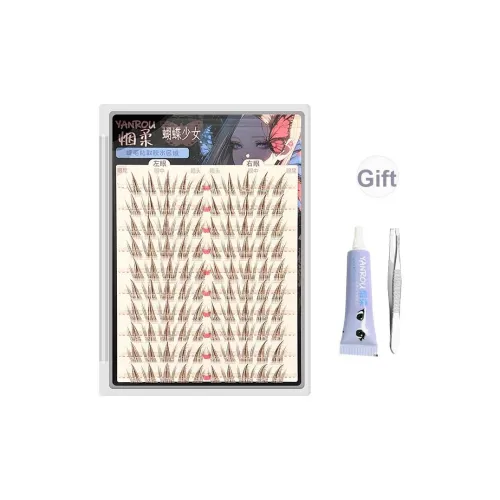 YANROU Коричневый Бабочка Девичий Комикс Искусственные ресницы Одиночный кластер Укрепляющий стиль