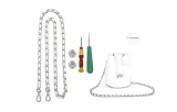 [Crossbody]White Leather Chain 120cm