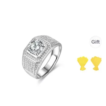 JINLIUFUJIXIANG Moissanite Collection S925 Silver Rings Men's
