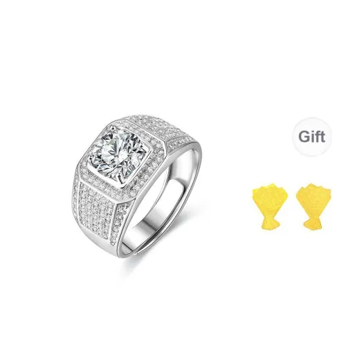 JINLIUFUJIXIANG Moissanite Collection S925 Silver Rings Men's
