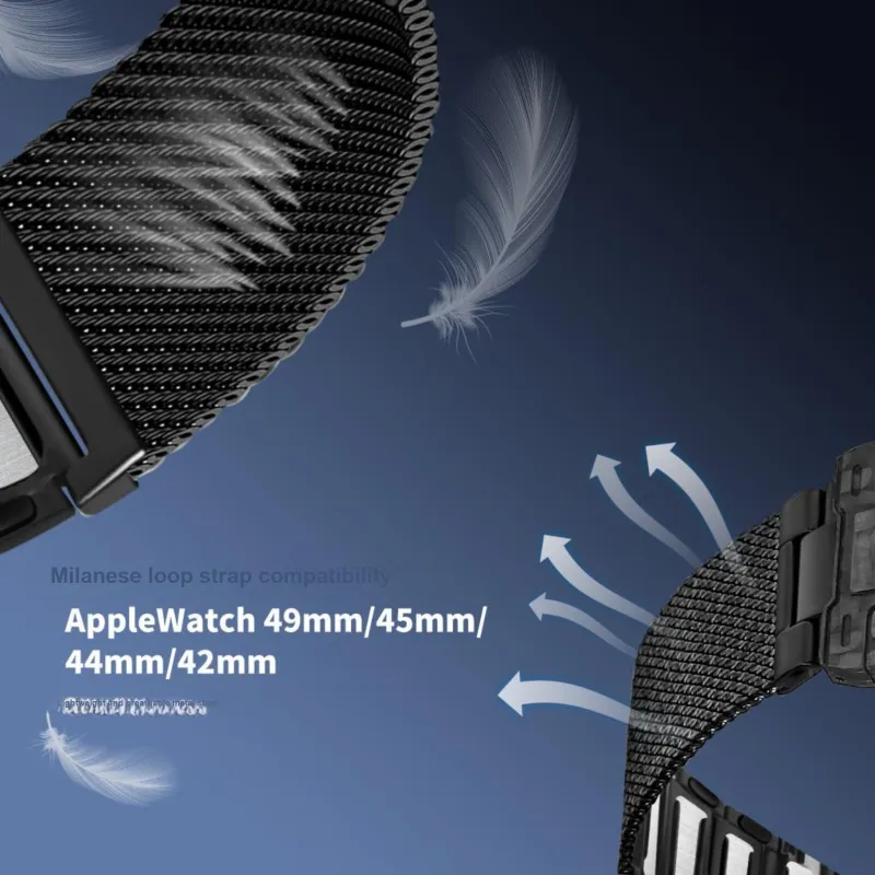 HUALIMEI Watch Band Apple Compatibility 49mm Magnetic Carbon Fiber Material-4