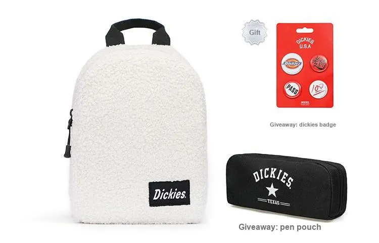 Dickies Sherpa Polar Fleece Backpack Mini Unisex White-5