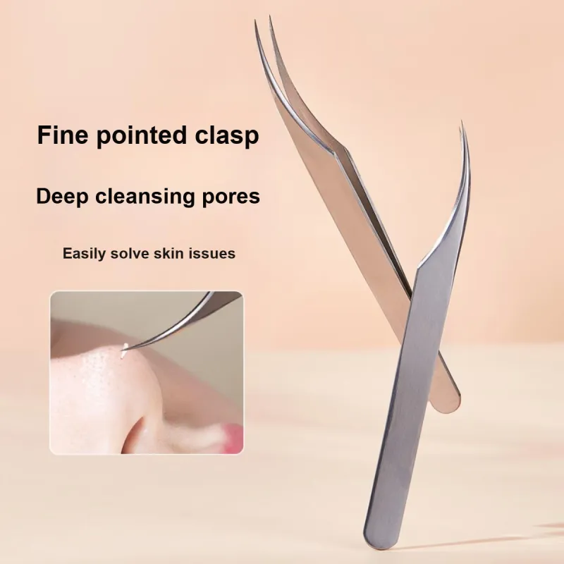 GECOMO Multifunction Dolphin Clip Cellular Blackhead & Pimple Removal Tool For Makeup Artists, High Precision Tweezers-1
