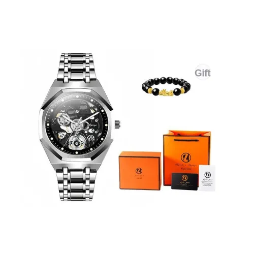 Yajiayi Кварцевый механизм ремешок из нержавеющей стали черный циферблат мужские часы