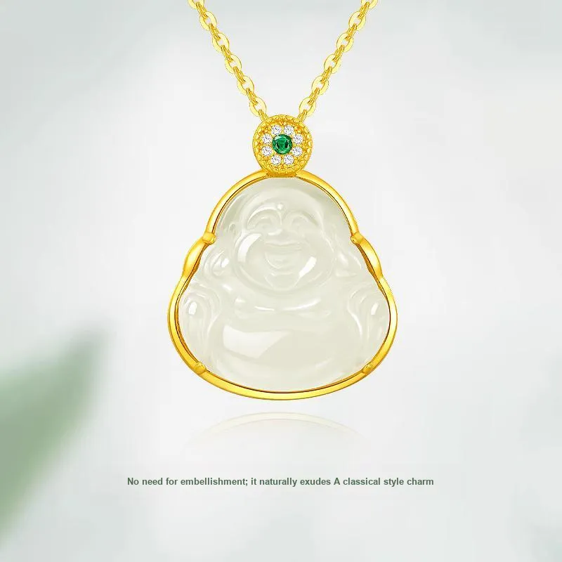 JINLIUFUJIXIANG Hetian Jade Necklaces White Jade/Pale Greenish White Jade Unisex-2