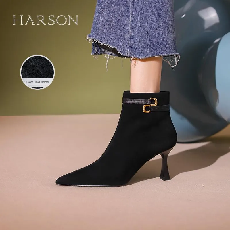 HARSON Ankle Boots 7cm Women's Black-11