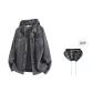 Dark Gray (Includes Black Plaid Pattern Hood (Detachable)+Brooch)
