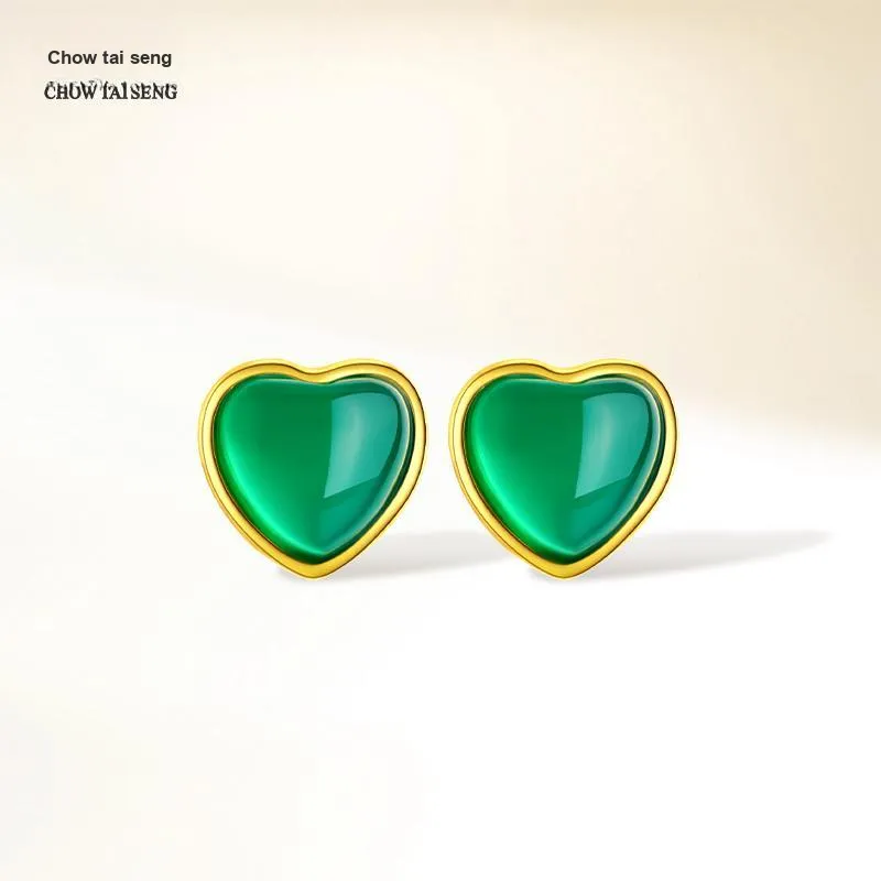 CHOW TAI SENG Chalcedony Stud Earrings Women's-2