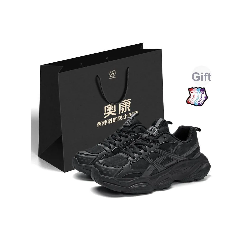 AOKANG Амортизация устойчивость к истиранию визуально увеличивает рост низкий топ кроссовки с толстой подошвой мужская сумка для покупок