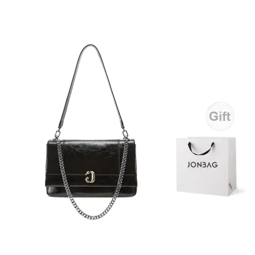 JONBAG Shoulder Bags Black Waxed Leather