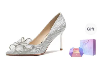 Ainer-cat Heart-Fluttering Lover Slim Heel High Heels 8cm Women's Silver